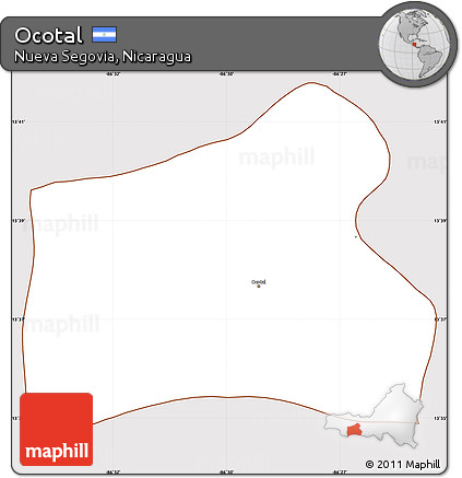 Classic Style Simple Map of Ocotal, cropped outside