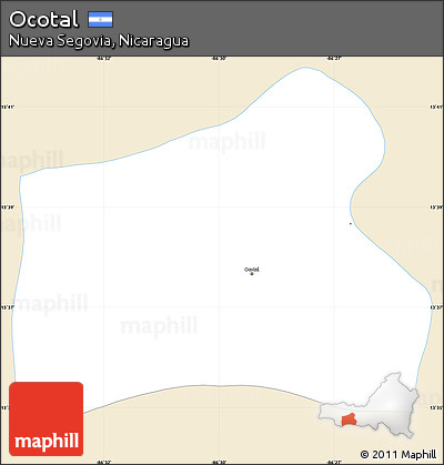 Classic Style Simple Map of Ocotal, single color outside