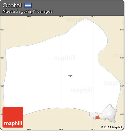 Classic Style Simple Map of Ocotal, single color outside