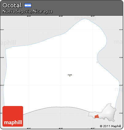 Silver Style Simple Map of Ocotal, single color outside