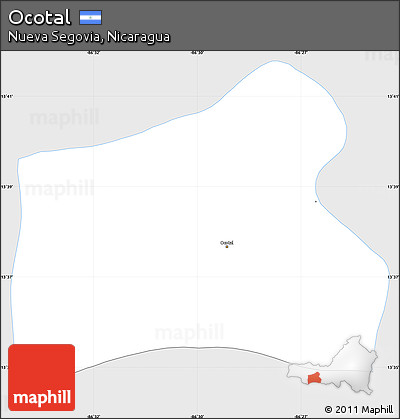 Silver Style Simple Map of Ocotal, single color outside