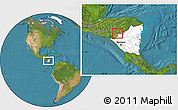 Satellite Location Map of Santa Maria, highlighted country, highlighted parent region, within the entire country