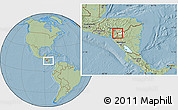 Savanna Style Location Map of Santa Maria, highlighted parent region, within the entire country, hill shading