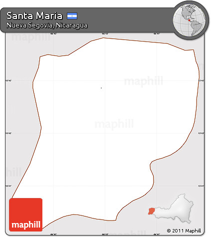 Classic Style Simple Map of Santa Maria, cropped outside