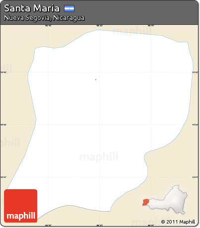 Classic Style Simple Map of Santa Maria, single color outside