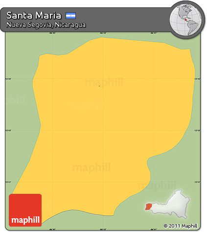 Savanna Style Simple Map of Santa Maria, single color outside