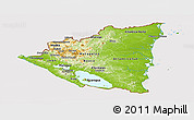 Physical Panoramic Map of Nicaragua, cropped outside