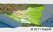 Physical Panoramic Map of Nicaragua, darken