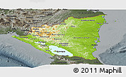 Physical Panoramic Map of Nicaragua, darken, semi-desaturated