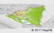 Physical Panoramic Map of Nicaragua, lighten, desaturated