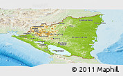 Physical Panoramic Map of Nicaragua, lighten, land only
