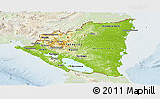 Physical Panoramic Map of Nicaragua, lighten