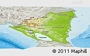 Physical Panoramic Map of Nicaragua, lighten, semi-desaturated, land only