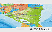 Physical Panoramic Map of Nicaragua, political outside