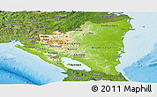 Physical Panoramic Map of Nicaragua, satellite outside, shaded relief sea