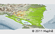 Physical Panoramic Map of Nicaragua, semi-desaturated