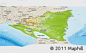 Physical Panoramic Map of Nicaragua, shaded relief outside