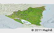 Satellite Panoramic Map of Nicaragua, lighten