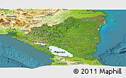 Satellite Panoramic Map of Nicaragua, physical outside, satellite sea