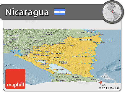 Savanna Style Panoramic Map of Nicaragua