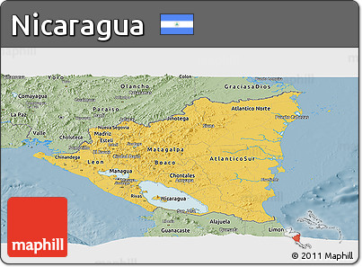 Savanna Style Panoramic Map of Nicaragua
