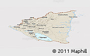 Shaded Relief Panoramic Map of Nicaragua, cropped outside