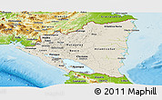 Shaded Relief Panoramic Map of Nicaragua, physical outside