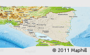 Shaded Relief Panoramic Map of Nicaragua, physical outside