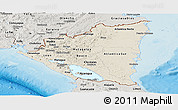 Shaded Relief Panoramic Map of Nicaragua, semi-desaturated, land only