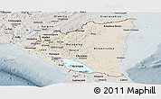 Shaded Relief Panoramic Map of Nicaragua, semi-desaturated