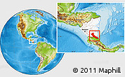 Physical Location Map of Rio San Juan, highlighted country, within the entire country