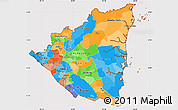 Political Simple Map of Nicaragua, cropped outside