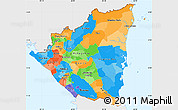 Political Simple Map of Nicaragua, single color outside