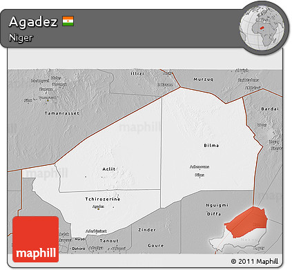 Gray 3D Map of Agadez