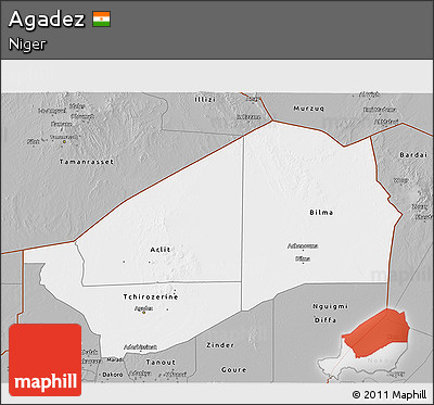 Gray 3D Map of Agadez