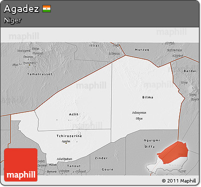 Gray 3D Map of Agadez