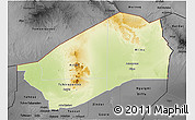 Physical 3D Map of Agadez, darken, desaturated