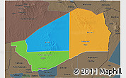 Political 3D Map of Agadez, darken, semi-desaturated