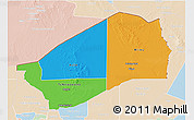 Political 3D Map of Agadez, lighten