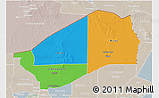 Political 3D Map of Agadez, lighten, semi-desaturated