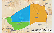 Political 3D Map of Agadez, satellite outside