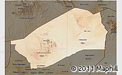 Satellite 3D Map of Agadez, darken
