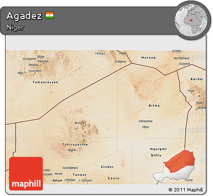 Satellite 3D Map of Agadez