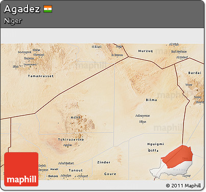 Satellite 3D Map of Agadez
