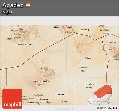 Satellite 3D Map of Agadez