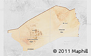 Satellite 3D Map of Agadez, lighten, desaturated