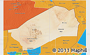 Satellite 3D Map of Agadez, political outside