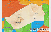 Satellite 3D Map of Agadez, political shades outside