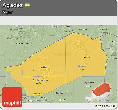 Savanna Style 3D Map of Agadez