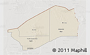 Shaded Relief 3D Map of Agadez, lighten, semi-desaturated